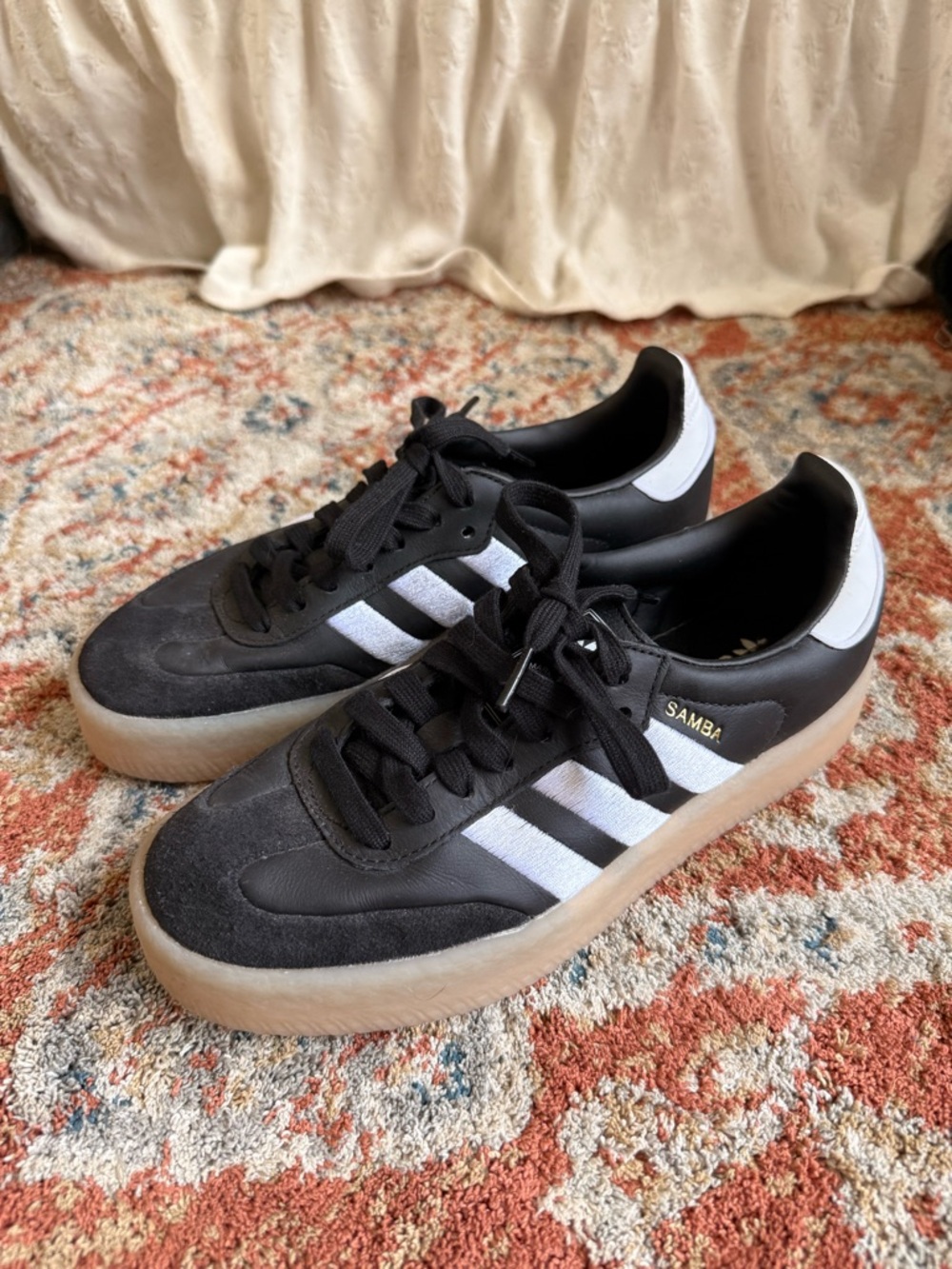 Adidas Samba Black & White Leather Sneakers